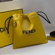 Fendi Pack Small Pouch Bucket Bag in Yellow Nappa Leather Bag 2020