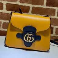 Gucci Leather Small Messenger Bag with Double G 648934 Yellow 2021