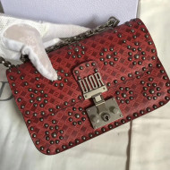 Dior Dioraddict Clutch Bag in Studded Calfskin Red 2018