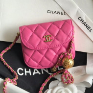 Chanel Quilted Lambskin Mini Flap Waist Bag with Metal Ball AP1461 Pink 2020
