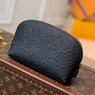 Louis Vuitton Cosmetic Pouch PM in Monogram Leather M69414 Black 2021