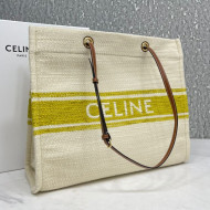 Celine Square Cabas Large Tote Bag in Soleil Inch Textile Yellow 2021