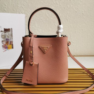 Prada Small Saffiano Leather Panier Bucket Bag 1BA217 Light Pink 10 2020