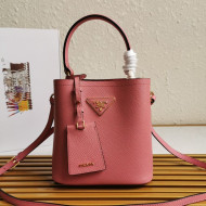 Prada Small Saffiano Leather Panier Bucket Bag 1BA217 Light Pink 07 2020