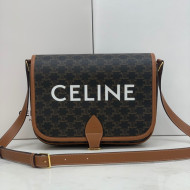 Celine Messenger Folco Bag in Triomphe Canvas with Celine Print Brown 2021