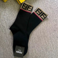 Fendi FF Top Short Sock Black 2019