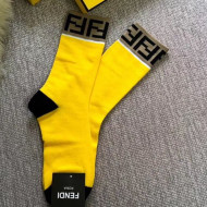 Fendi FF Top Short Sock Yellow 2019