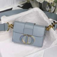 Dior 30 Montaigne Mini Box Shoulder Bag in Light Blue Box Calfskin 2021