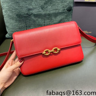 Saint Laurent Le Maillon Satchel Bag in Smooth Leather 649795 Red 2021