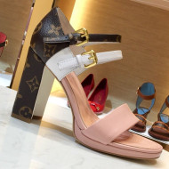 Louis Vuitton Matchmake Double Buckle High-Heel Platform Sandal Light Pink 2019