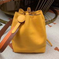 Hermes Licol Hermes 17 Bucket Bag Yellow 2019(Half Handmade) 