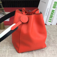 Hermes Licol Hermes 17 Bucket Bag Orange Red 2019(Half Handmade) 
