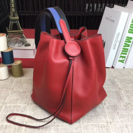 Hermes Licol Hermes 17 Bucket Bag Red 2019(Half Handmade) 