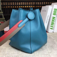 Hermes Licol Hermes 17 Bucket Bag Turq Blue 2019(Half Handmade) 