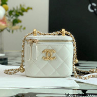 Chanel Calfskin Small Vanity with Chain AP2292 White 2021