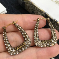 Dior J'Adior Crystal Earrings Aged Gold/White 2020