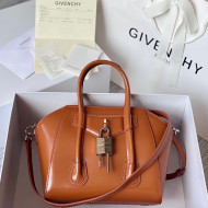 Givenchy Mini Antigona Lock Bag in Box Leather Brown 2022