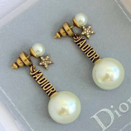 Dior J'Adior Pearl Earrings Aged Gold/White 2020