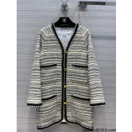 Chanel Tweed Long Jacket CHJ30157 Black/White 2022