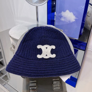 Celine Cashmere Knit Bucket Hat Blue 2021 1105112