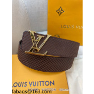 Louis Vuitton Damier Leather Belt 4cm with Bloom LV Buckle Brown 2021 110606
