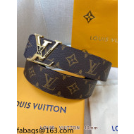 Louis Vuitton Monogram Canvas Belt 4cm with Bloom LV Buckle Brown 2021 110601