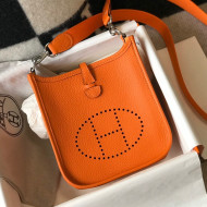Hermes Evelyne Mini Bag 18cm in Togo Calfskin Sunset Orange 2021