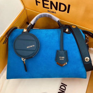 Fendi Suede By The Way Regular Boston Bag Blue 2019