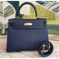 Hermes Kelly 25/28/32cm Bag in Original Epsom Leather Royal Blue/Gold Hardware 2020  (Half-Handmand) 