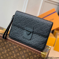 Louis Vuitton S Lock 4A Clutch in Monogram-embossed Leather M80560 Black 2021
