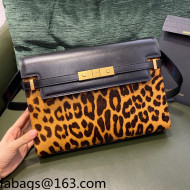 Saint Laurent Manhattan Shoulder Bag in Leopard Print Pony-Fur 579271 Yellow 2021