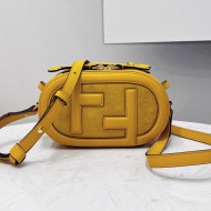 Fendi Mini Camera Bag in Yellow Leather and Suede 2021 8525 