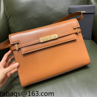 Saint Laurent Manhattan Shoulder Bag in Smooth Shiny Leather 579271 Caramel Brown 2021