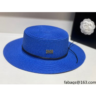 Dior Straw Wide Brim Hat DH31403 Blue 2022