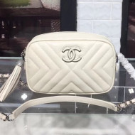 Chanel Calfskin Mini Camera Case Bag A57617 White 2018