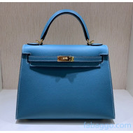 Hermes Kelly 25/28/32cm Bag in Original Epsom Leather Denim Blue/Gold Hardware 2020  (Half-Handmand) 