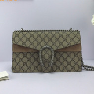 Gucci Dionysus Small GG Canvas Shoulder Bag 400249 Taupe Brown 2021 