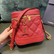 Saint Laurent 80's Vanity Bag in Carre Quilted Grained Embossed Leather 649779 Red 2021