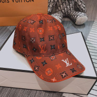 Louis Vuitton Monogram Canvas Baseball Hat Orange 09 2020