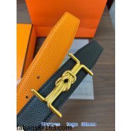 Hermes Epsom Reversible Leather Belt 3.2cm Orange 2021 10808