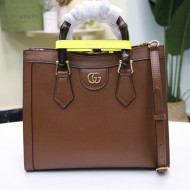 Gucci Diana Leather Small Tote Bag 660195 Brown 2021