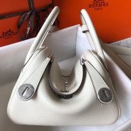 Hermes Mini Lindy 21cm in Original Calf Leather White 2019