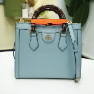 Gucci Diana Leather Small Tote Bag 660195 Blue 2021