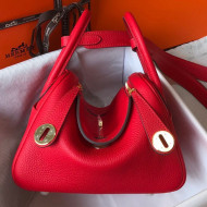 Hermes Mini Lindy 21cm in Original Calf Leather Red 2019
