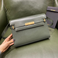 Saint Laurent Manhattan Shoulder Bag in Smooth Shiny Leather 579271 Green 2021