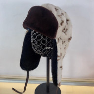 Louis Vuitton Monogram Mink Fur Winter Chapka Hat Grey 2020