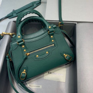 Balenciaga Neo Classic Mini Top Handle Bag in Smooth Calfskin Green/Gold 2020