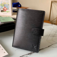 Louis Vuitton Small Ring Agenda Notebook Cover in Black Epi Leather R20052 Black 2021