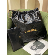 Chanel Waxy Calfskin Medium Shopping Bag Black SS 2022