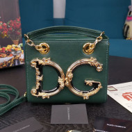 Dolce&Gabbana Small DG Girls Top Handle Bag in Calfskin Green 2021